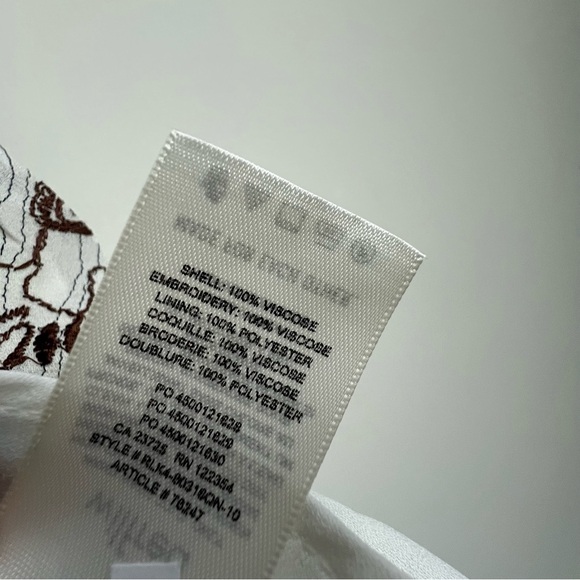 Aritzia Wilfred Lelaina Mini Dress Mauve Mousse Java Embroidered Floral Flounce - Picture 10 of 15